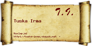 Tuska Irma névjegykártya